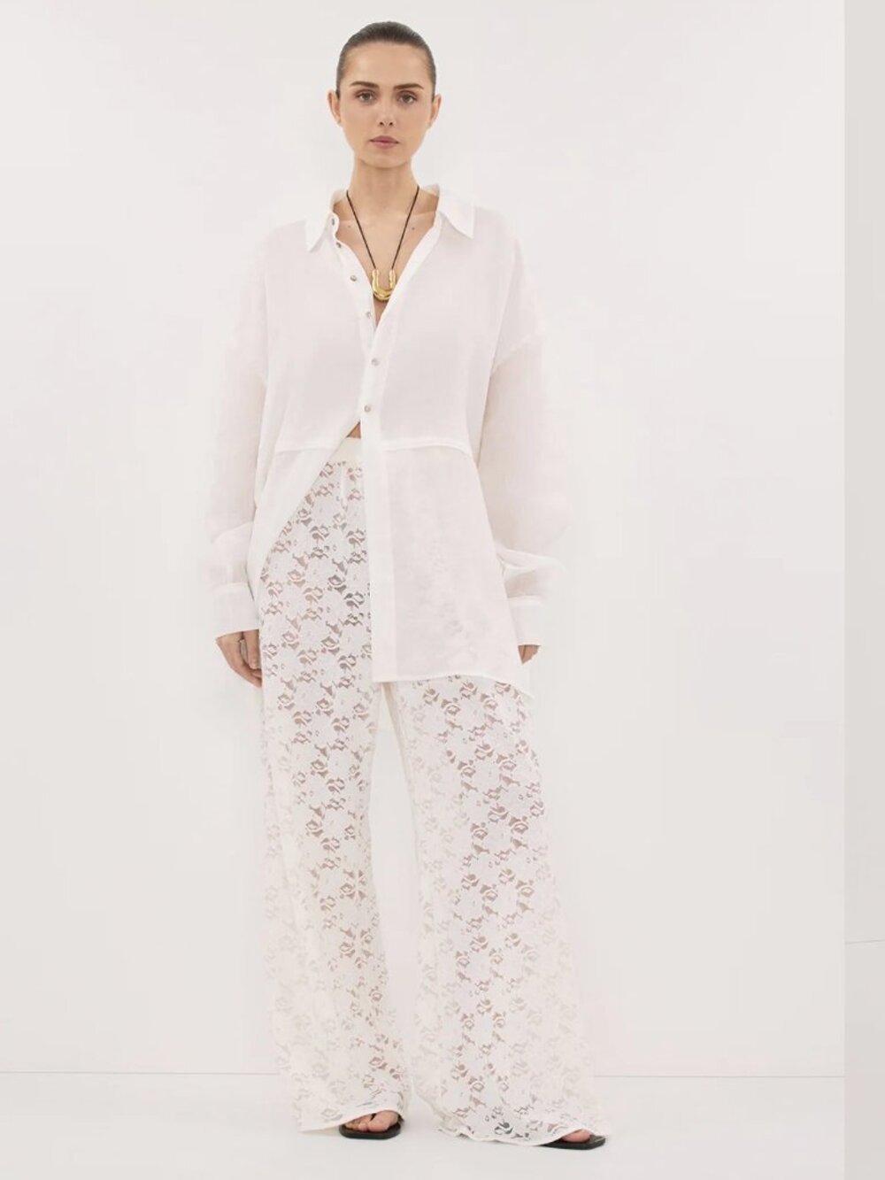 DISSH LOULA WHITE LACE PANT US 8